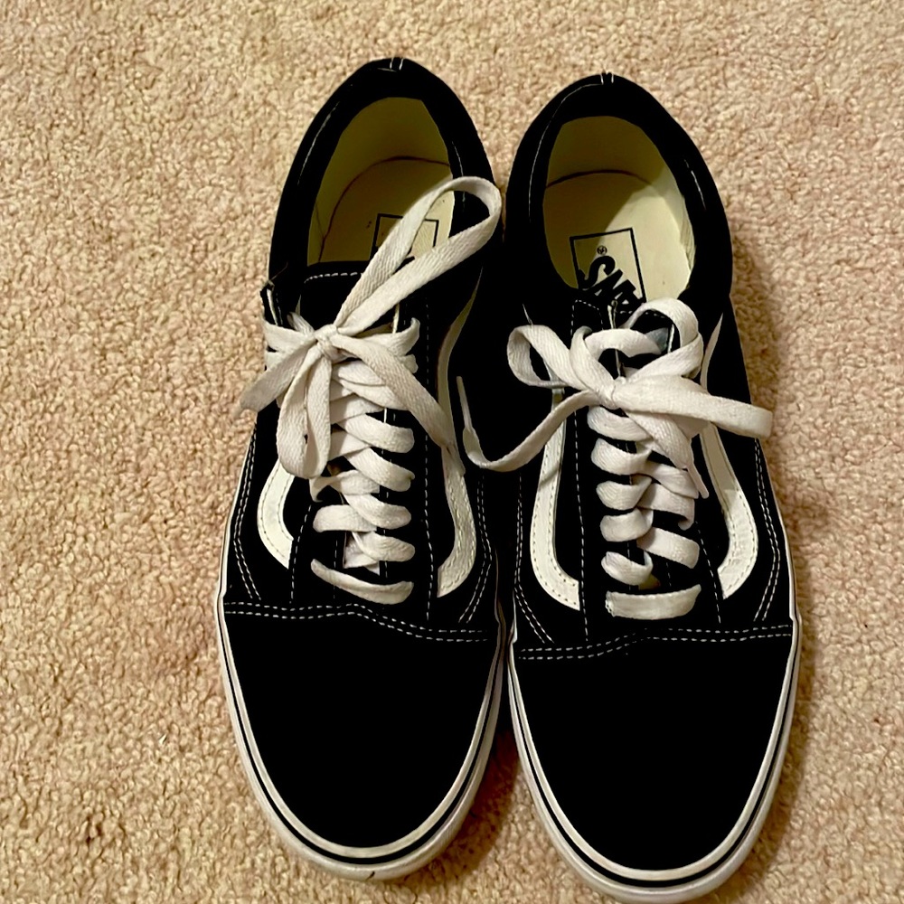 Vans black with white trim- size 11